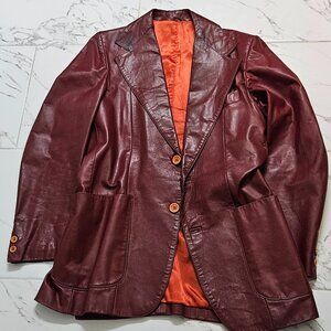 Vintage Yves Saint Laurent Leather Cognac jacket for men size40